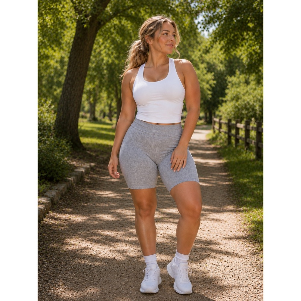 SKIMS Outdoor Seamed Bike Short Heather Gray 3X